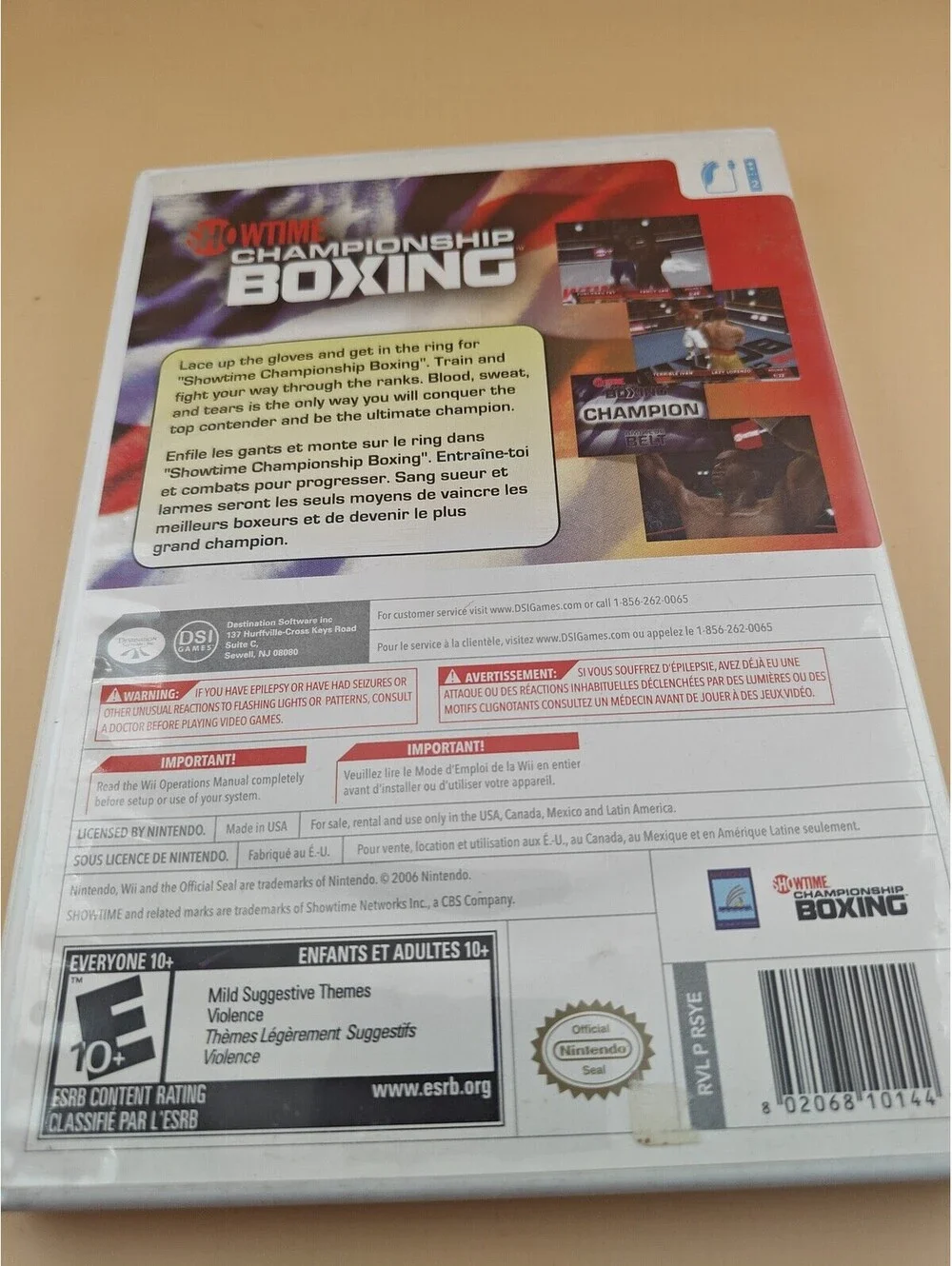 Showtime Championship Boxing Nintendo Wii 2007 CIB Complete Tested